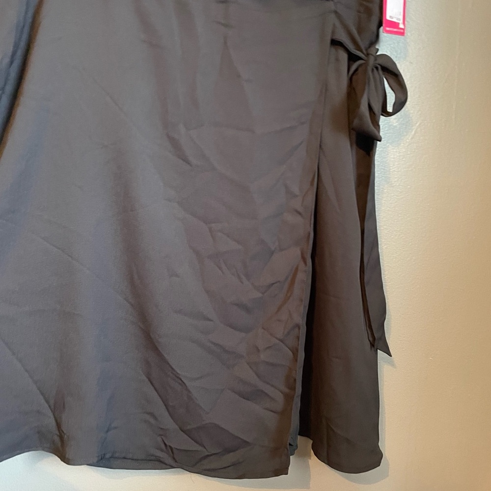 NWT Vince Camuto Sz 1X Wmns Black Collared Short Sleeve Wrap Mini Dress Ret $139 - Picture 8 of 14